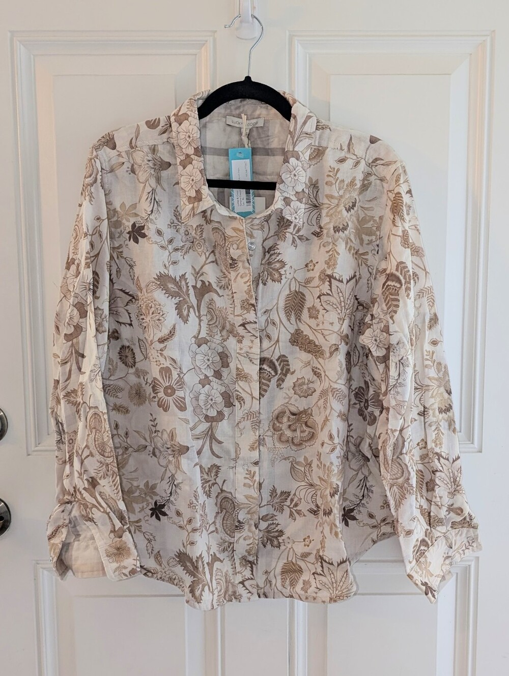 Lucky & Coco Simone Gauze Button Down Shirt - XL